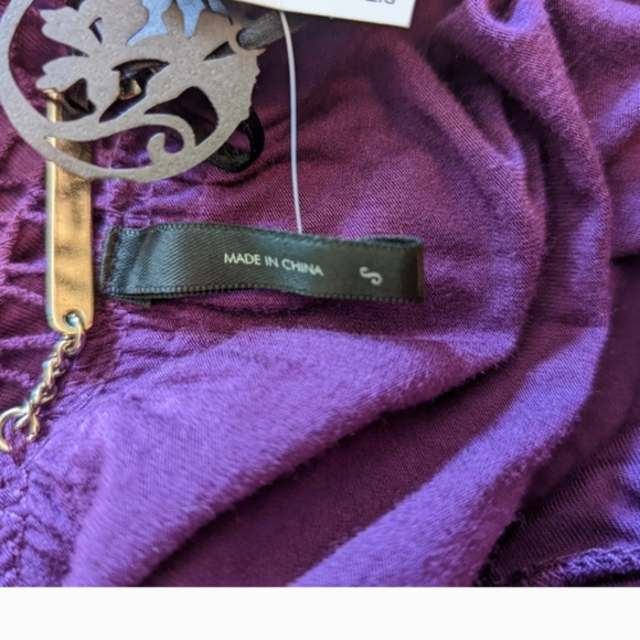 NWT Buffalo David Bitton Crochet Bodice Sun Dress Size Small Empire Waist Tie - Picture 7 of 8